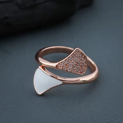 White Blaze Ring-Rose gold