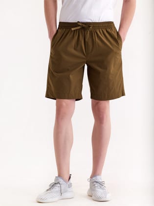 Khaki Solid Stretch Short-30 / Khaki