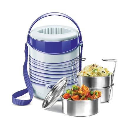 Milton Econa 3 Insulated Tiffin with Stainless Steel 3 Containers Blue