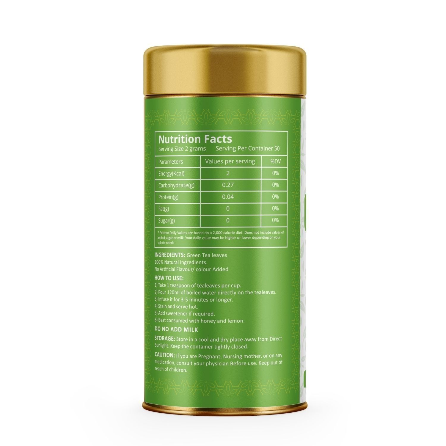 Classic Green Tea For Weight Loss Loose Leaf Green Tea 100gm