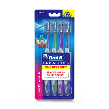 Oral-B Criss Cross Gum Care Toothbrush, Buy 2 Get 2, 4 Unit Pack