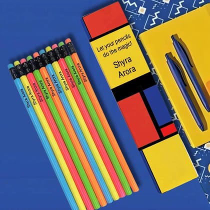 Customised Pencils - Pack of 10-With Personalised Case