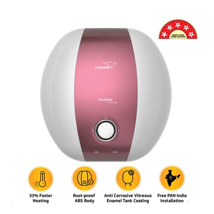 Pebble Shine 3kW 10 L Water Heater with Rust Proof ABS Body and Faster Heating