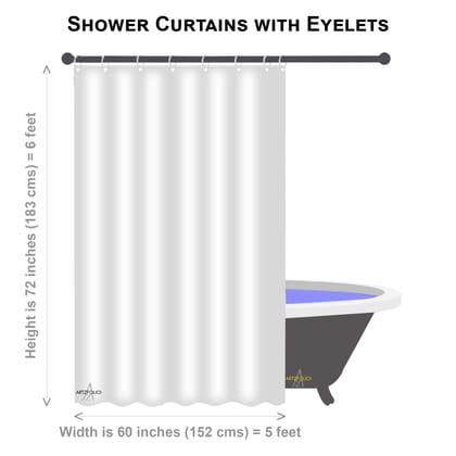 All Glasses Washable Waterproof Shower Curtain-Eyelets; Polyester Fabric / 5 x 6 feet (60 x 72 inch); Single Piece