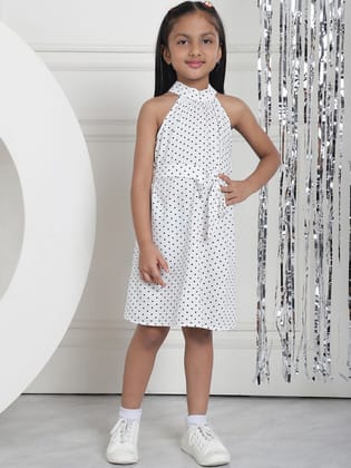 MINI & MING Girls Polka Dot Printed A-Line Dress