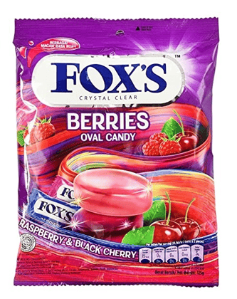 Fox's Crystal Clear Fruits Oval Candy- Berries, 125 gm