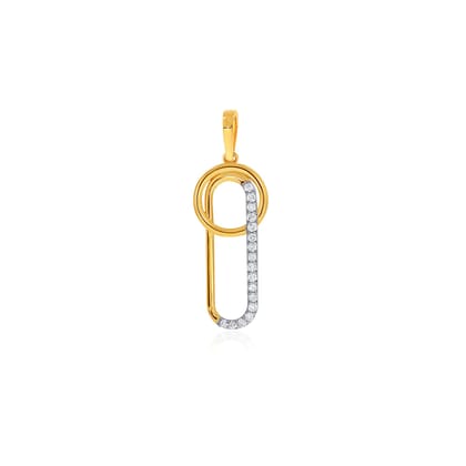 Senco Gold 18K Yellow Gold Glaze of Simplicity Diamond Pendant (Gold Weight -  1.9 g / 0.16 Ct / HI-SI)