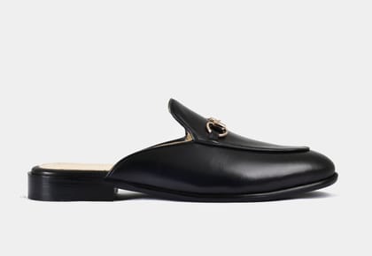 Mule | Black with Gold Trim-EU 45/UK 11