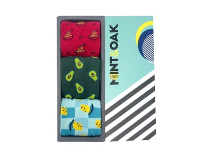 Gift Box Of 3 -A Taste of Style Socks For Men