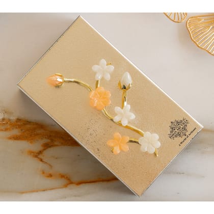 Indian Art Villa Wooden Decorative Box with Silver-Plated Leaf and Flower Design, 20 cm–  Perfect for Festivals, Occasions & Gift