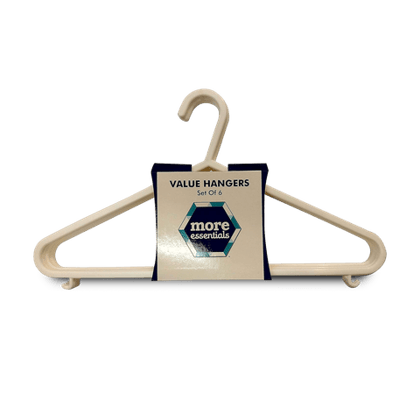 More Essentials White Plastic Elegant Hangers, Set Of 6
