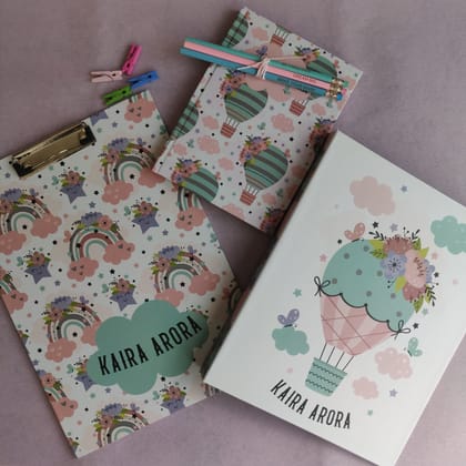 School Set  - Sweet Sky-Set of 3 - Folder + Clipboard + Note book