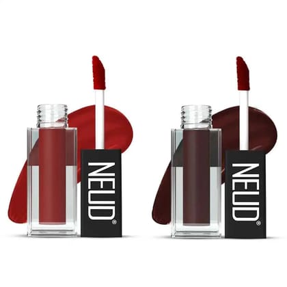 NEUD Matte Liquid Lipstick Combo - Perfect Pout and Espresso Twist With Two Lip Gloss Free