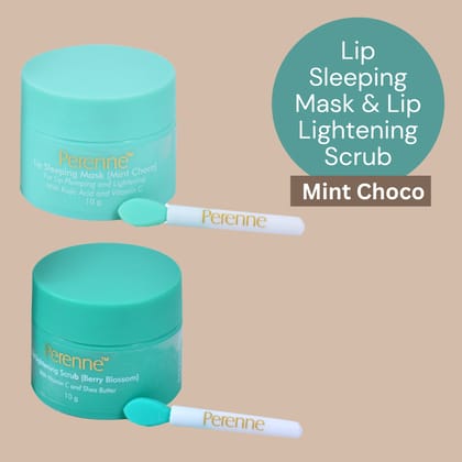 Perenne Lip Sleeping Mask & Lip Lightening Scrub (Mint Choco- 10gm x 2)-Pack Of 2 (10gm x 2)