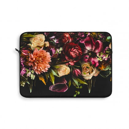 Multi color floral bouquet Laptop Sleeve (Macbook, HP, Lenovo, Asus, Others)-13" (13 x 10.5 inches) / Black