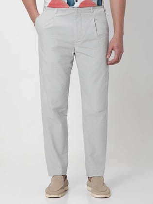 Relaxed Tapered Fit Seersucker Trouser