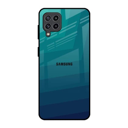 Green Triangle Pattern Glass Case for Samsung Galaxy M32