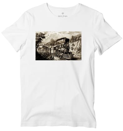 Steam Engine T-shirt-48 - XXXL / White