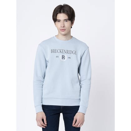 RedTape Light Blue Graphic Print Sweatshirt for Men | Full Sleeve Round Neck