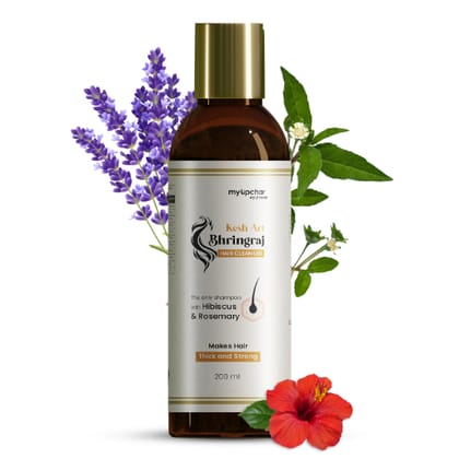 myUpchar Ayurveda KeshArt Bhringraj Hair Cleanser (Shampoo) - 200 ml | Controls Hairfall Hair Loss | 100% Ayurvedic - Paraben & SLS Free | with Hibiscus & Rosemary 200 ml