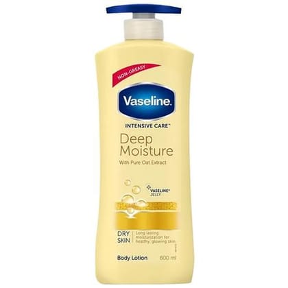 Vaseline Intensive Care Deep Moisture Body Lotion - Dry Skin, With Pure Oat Extract, Long Lasting Moisturisation, 600 ml