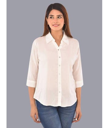 FABISHO White Rayon Women's Shirt Style Top ( Pack of 1 ) - None