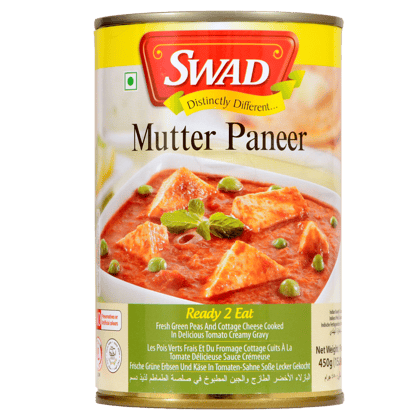 Swad Ready to Cook and EatMutter Paneer Instant Mix Vegetarian Heat & Eat with No Added Preservative - 450 Grams