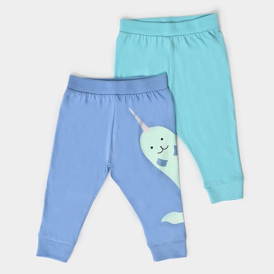 Boys Sea Animal Print Pyjama- Pack of 2-3-6 M / Blue