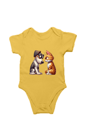 Pawsome Friends – Dog & Cat Adventures!-Yellow / 6-12Months