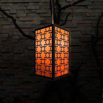 DIY Ecofriendly MDF Kandil - Jaali Pattern (Orange)