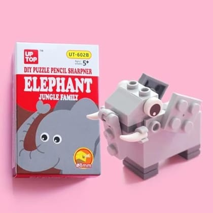 Ji and Ja DIY Puzzle Puzzle in Bricks Characters Blocks Assemble DIY for Kids Boys and Girls Return Gift for Birthday, Food Grade (Elephant))