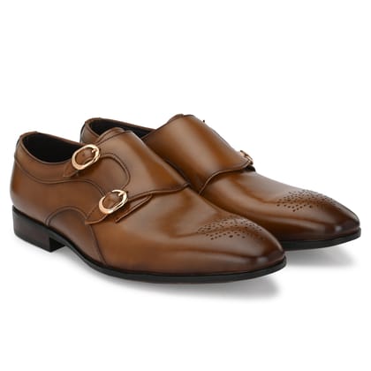 Formal Leather Buckled Shoes For Men-6 / Tan / Limited Edition