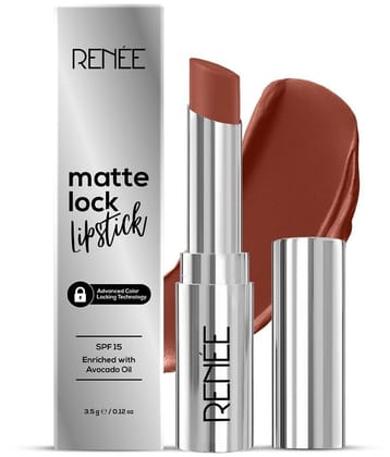 Renee Matte Lock Lipstick - Soul, Ultra Matte Finish, Moisturizing, Long Lasting & Weightless, 3.5Gm