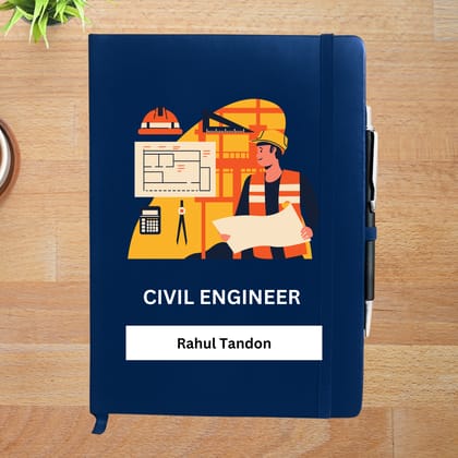 Civil Engineer artwork Personalized Diary-Blue