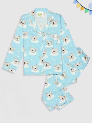 Koala Bear Kids Pj Set - Cotton Rayon Pj Set with Notched Collar-1-2 YEARS