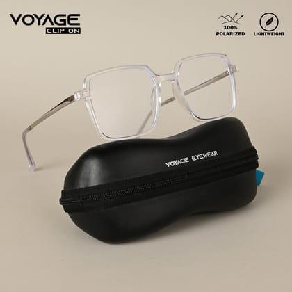 Voyage Transparent Wayfarer TR Clip-On Polarized Sunglasses for Men & Women (2183PMG4662-C2)