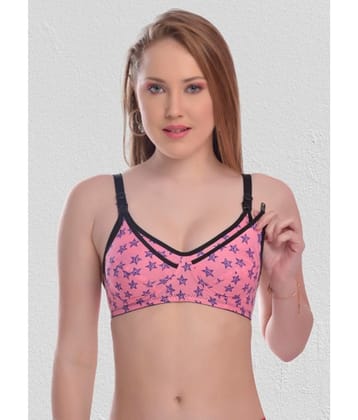 Zourt - Pink Cotton Printed Women's Maternity Bra ( Pack of 1 ) - 40B