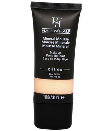 Half N Half Mineral Mousse Oil Free Foundation Light SPF-20, 01 Ivory (30ml)