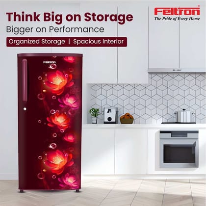 Feltron 190 Ltr 1 Star Direct Cool Refrigerator (Wine Flower Texture)