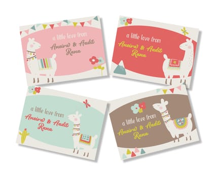 Gift Cards - Lucky Llama-4" x 3" - 16 cards