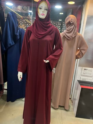 "Casual Daily Wear Abaya in Maroon Color"