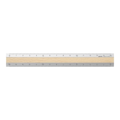 Aluminium Wooden Ruler (15cm) Light Brown