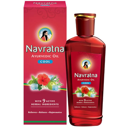 Navratna Ayurvedic Cool Hair Oil with 9 Herbal Ingredients 90ml