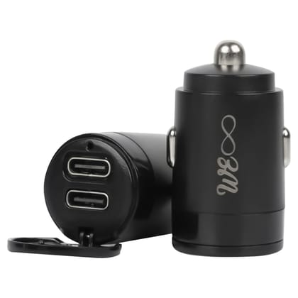 Walta Elite Panache 6 30W Car Charger With Dual Output, Super Fast Charging Compatiable With Samsung, Xiaomi, iphone, Macbook, ipad, Oppo, Vivo, Oneplus, Type -C/PD (Black)