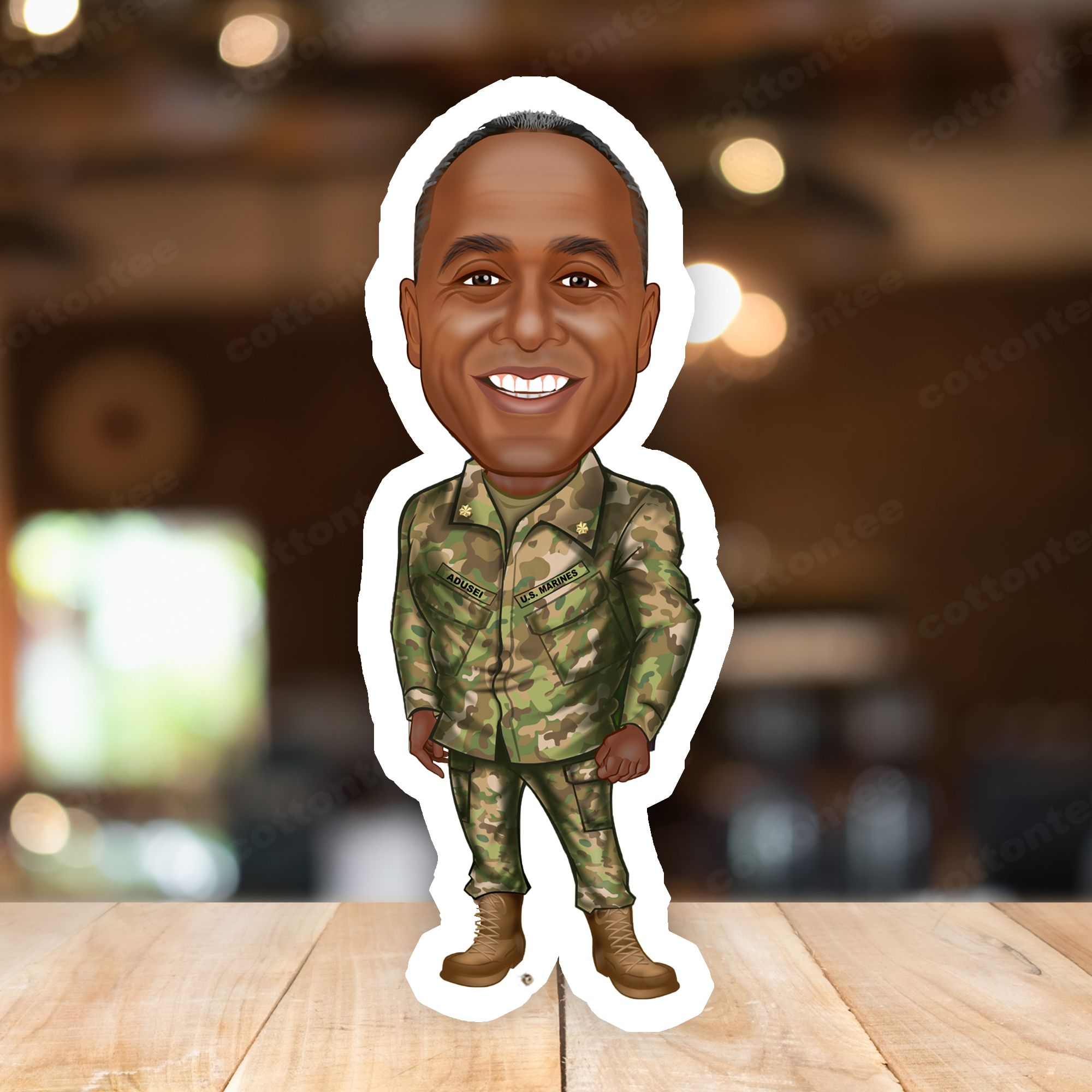 Army Character Caricature Photo Frame Unique Design Customized Gift-Desgion 1