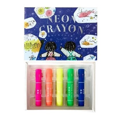 Kokuyo Fluorescent Crayons-Set of 5