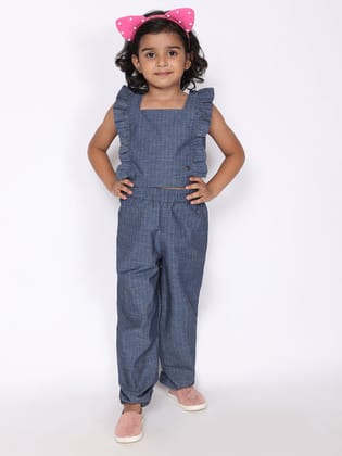 Chloe Denim Top & Denim Joggers Set-4-5 Years / Blue