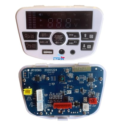 MM TOYS JR1956G Central Motherboard for Kids Electric Car Ride-On, 12V, Bluetooth, LED Display, Speed & Volume Control, USB & AUX Support – Replacement Part