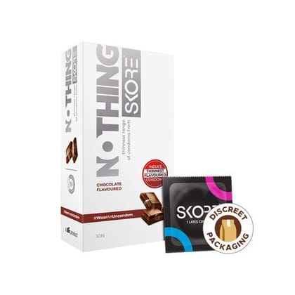 Skore Nothing Chocolate Flavoured Condom, 10 Pcs Box