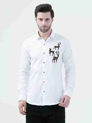 Albion Mens White Shirt Full Sleeve